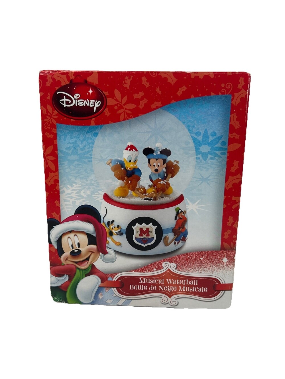 Disney Musical Waterfall Department 56 Mickey And Donald Playing Hockey MF5085